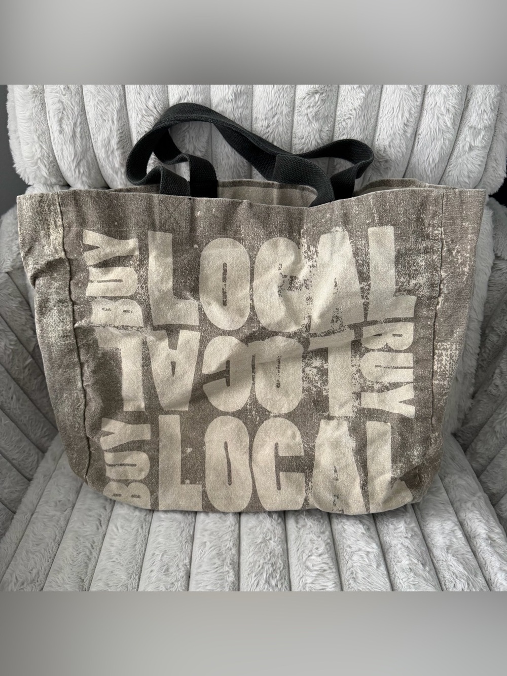 Large canvas buy local tote bag